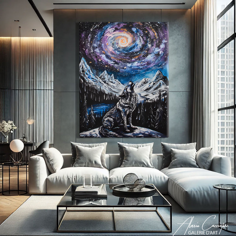 Loup Peinture Acrylique – mise en situation