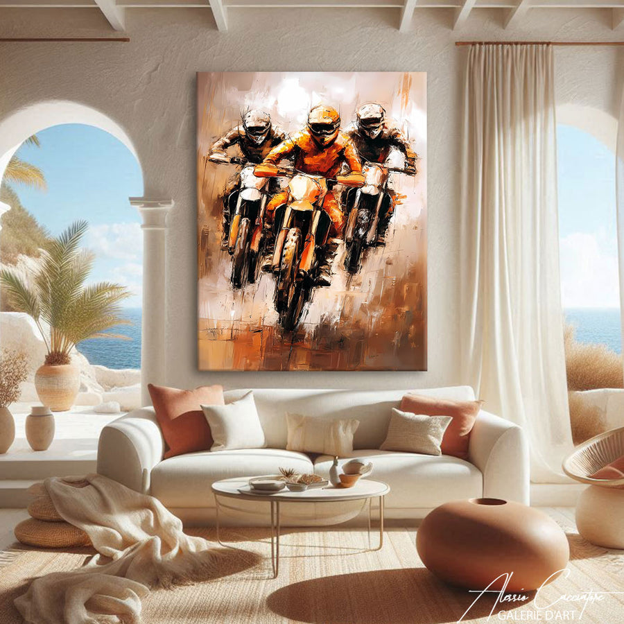 Toile Moto Cross – mise en situation