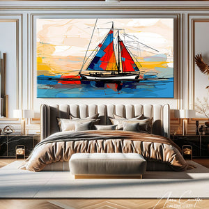 Tableau Peinture Bateau Moderne