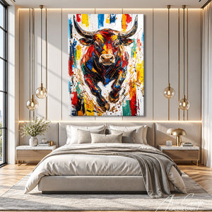 Toile Pop Art Taureau