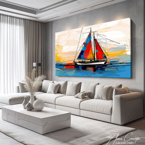 Tableau Peinture Bateau Pirate