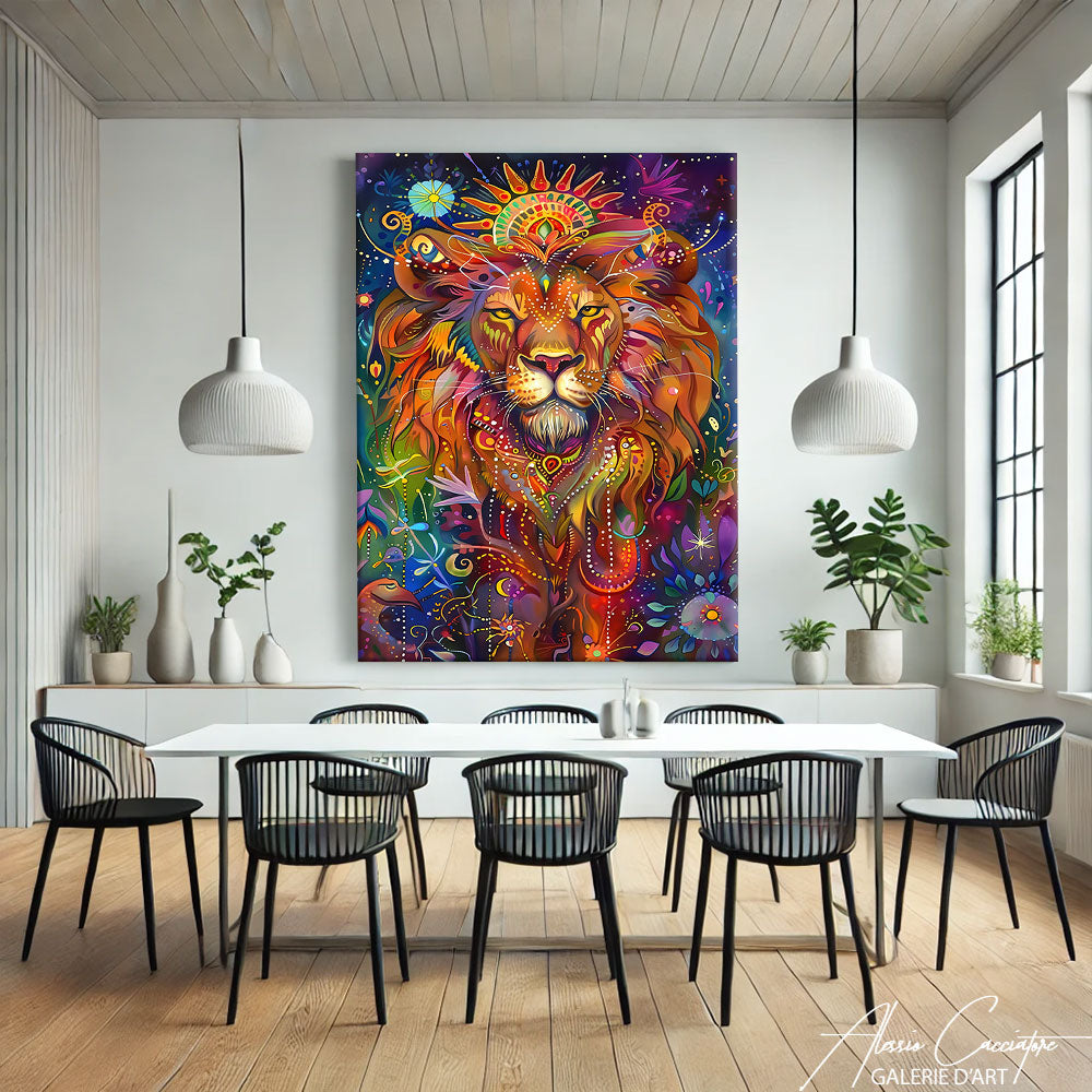 Tableau Abstrait Lion