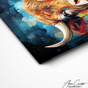 TABLEAU VACHE HIGHLAND COLORÉ Alessio Cacciatore