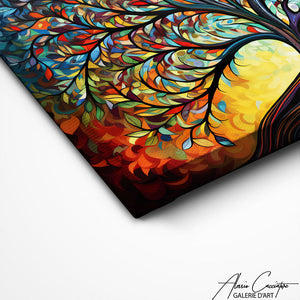 TABLEAU ARBRE DE VIE ORANGE Alessio Cacciatore