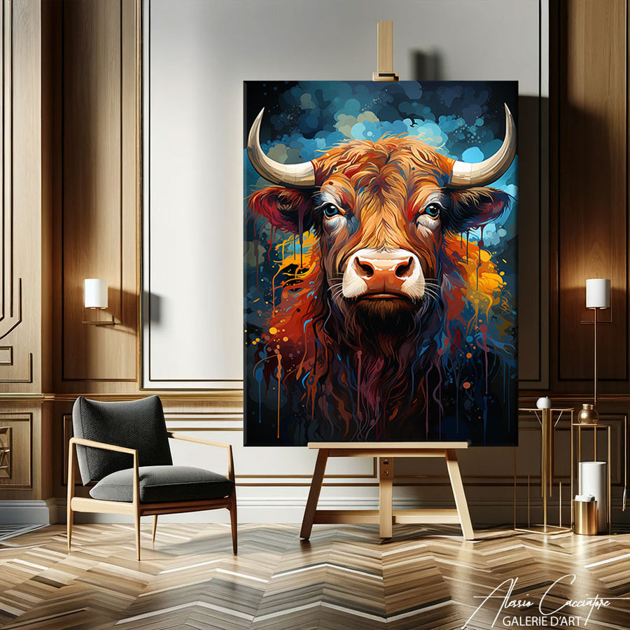 Tableau Vache Highland Couleur
– mise en situation