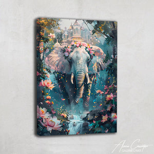 TABLEAU ÉLÉPHANT AVEC FLEUR Alessio Cacciatore