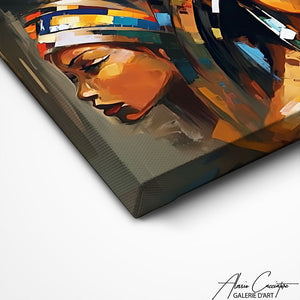 TABLEAU AFRICAIN PORTRAIT COLORÉ Alessio Cacciatore