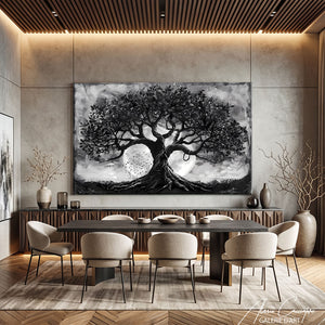 TABLEAU ARBRE DE VIE NOIR ET BLANC