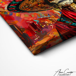 TABLEAU TÊTE DE MORT MEXICAINE Alessio Cacciatore