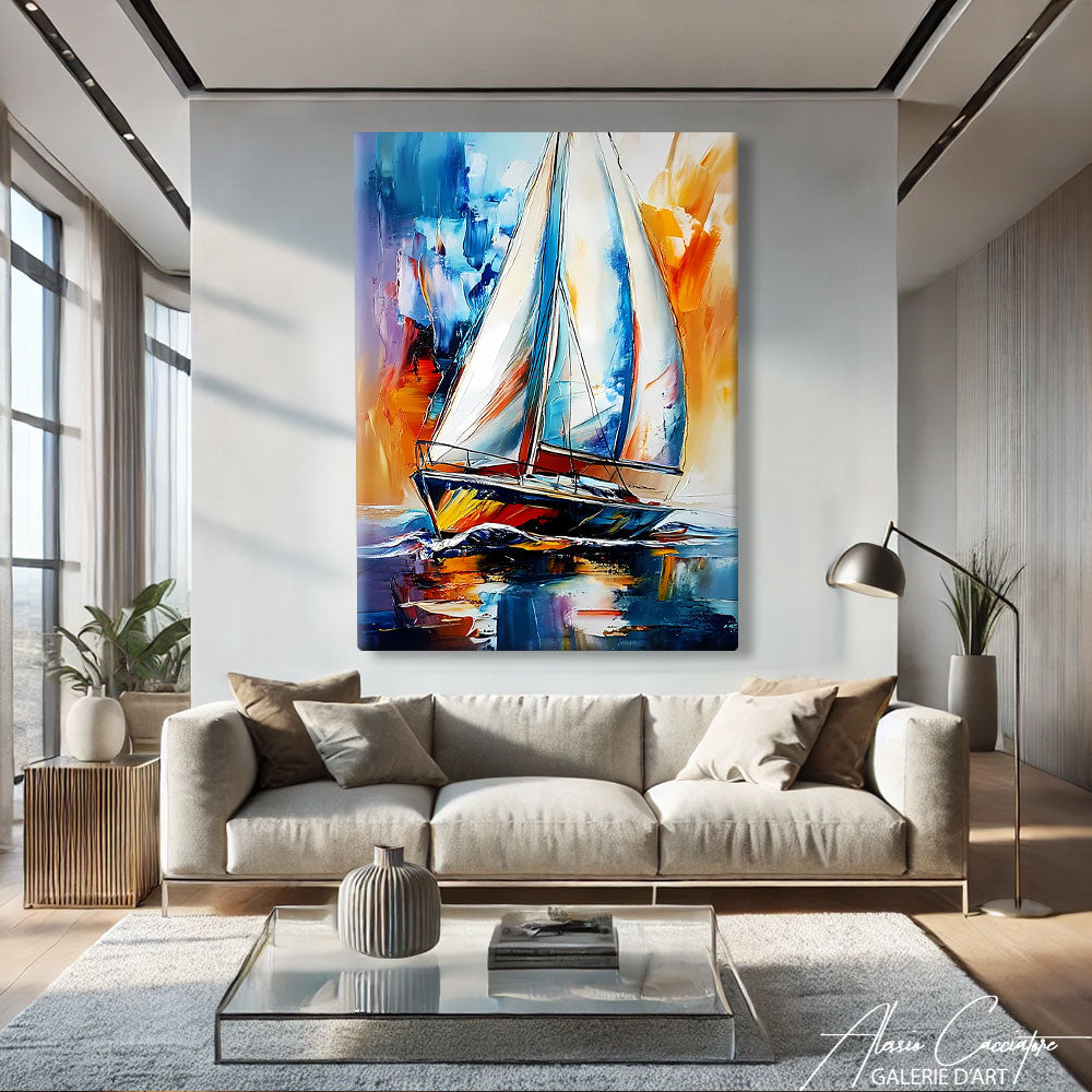 TABLEAU MARINE BATEAU VOILIER