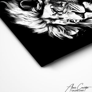 TABLEAU LION NOIR Alessio Cacciatore