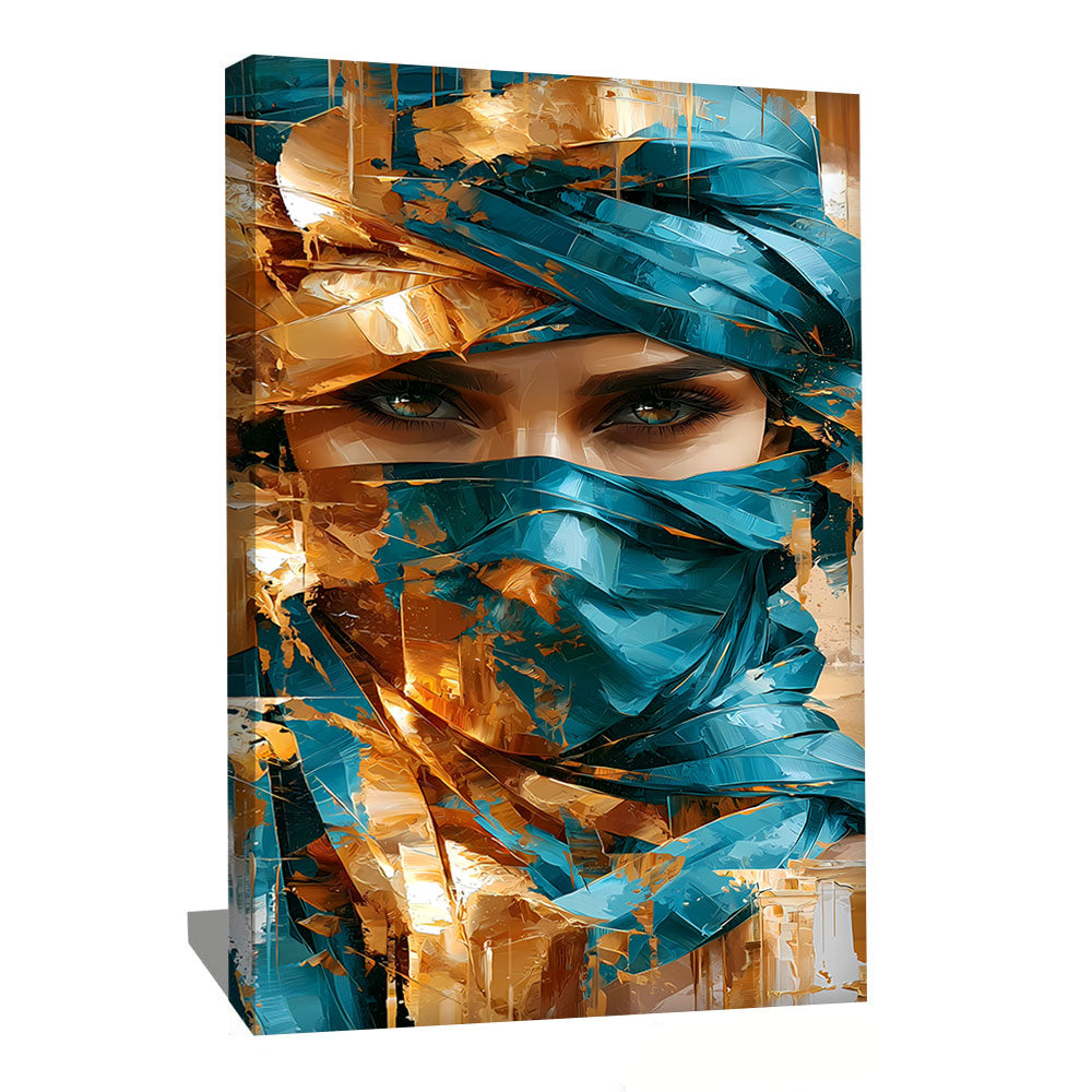 Tableau Femme Voile Bleu
