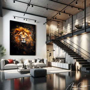 peinture lion coloré