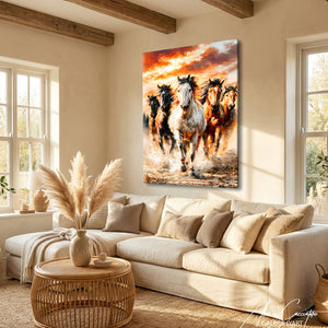 tableau coucher de soleil