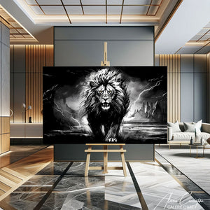 Peinture Lion Noir Et Blanc