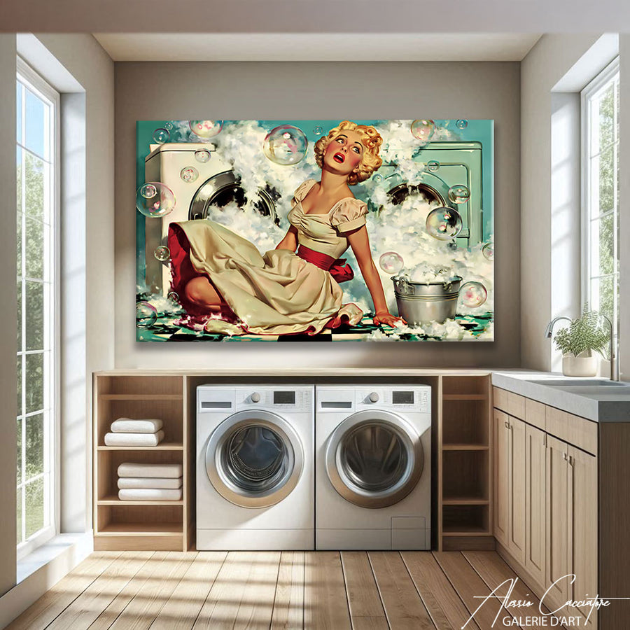 Tableau Buanderie Vintage – mise en situation