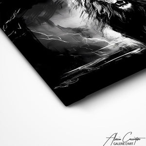TABLEAU LION NOIR ET BLANC Alessio Cacciatore
