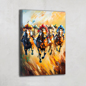TABLEAU DE CHEVAUX AUX GALOPS