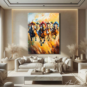 TABLEAU DE CHEVAUX AUX GALOPS