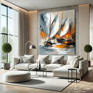 Grand tableau abstrait salon