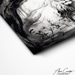 TABLEAU NOIR ET BLANC LION Alessio Cacciatore