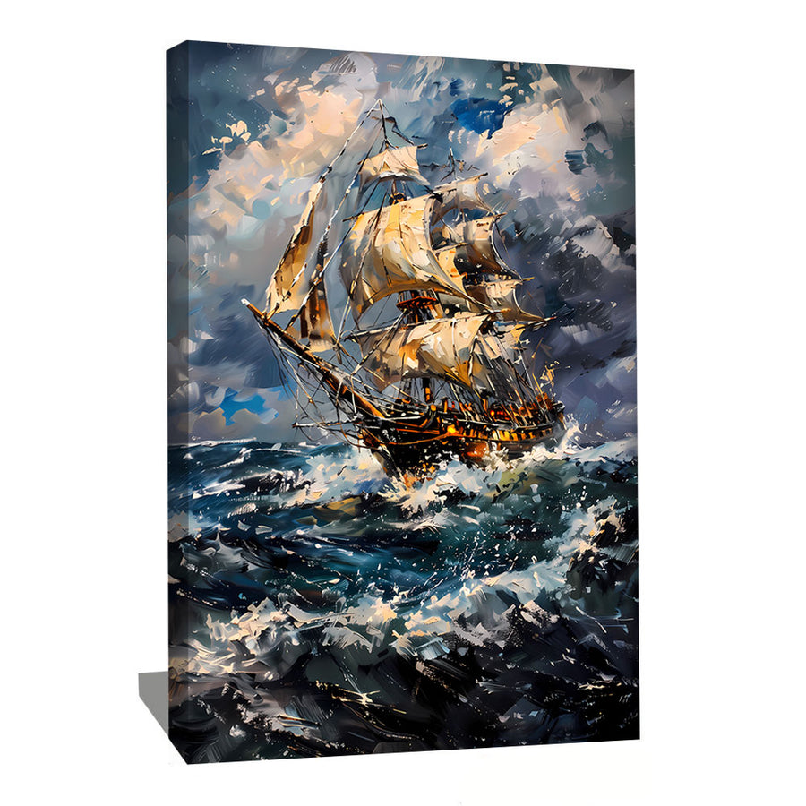TABLEAU PEINTURE MER BATEAU