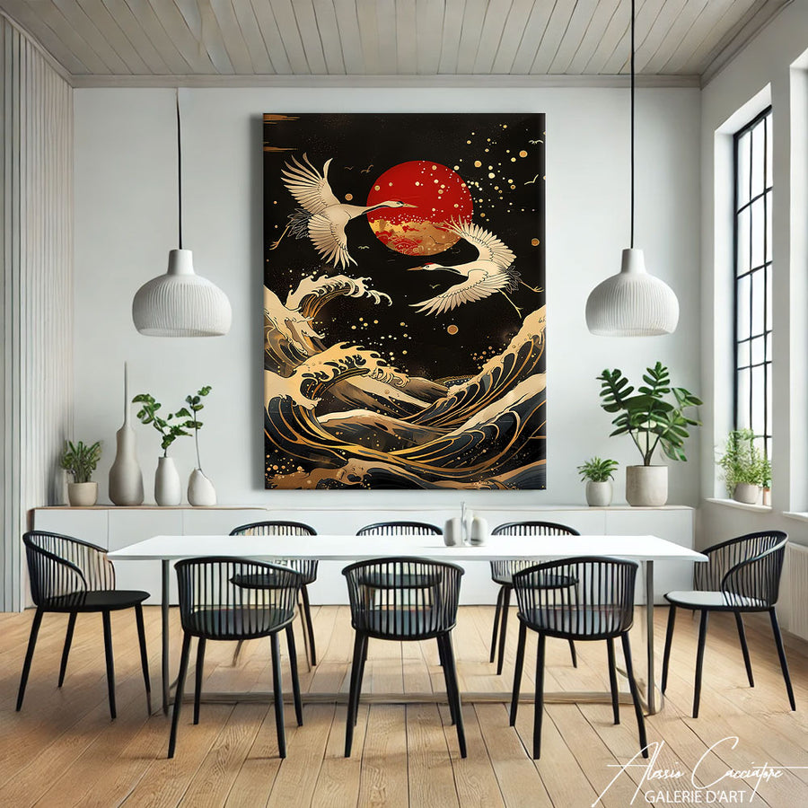 Tableau Peinture Paysage Japonais – mise en situation