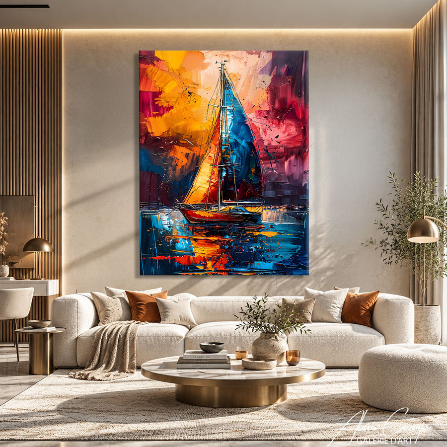 TABLEAU PEINTURE VOILIER – mise en situation