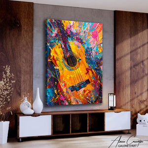 tableau guitare abstrait