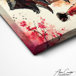 TABLEAU AQUARELLE JAPONAISE AlessioCacciatore