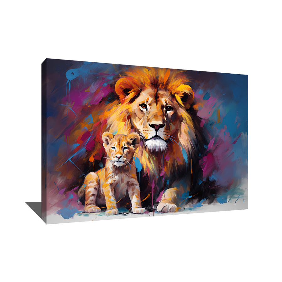 tableau lion