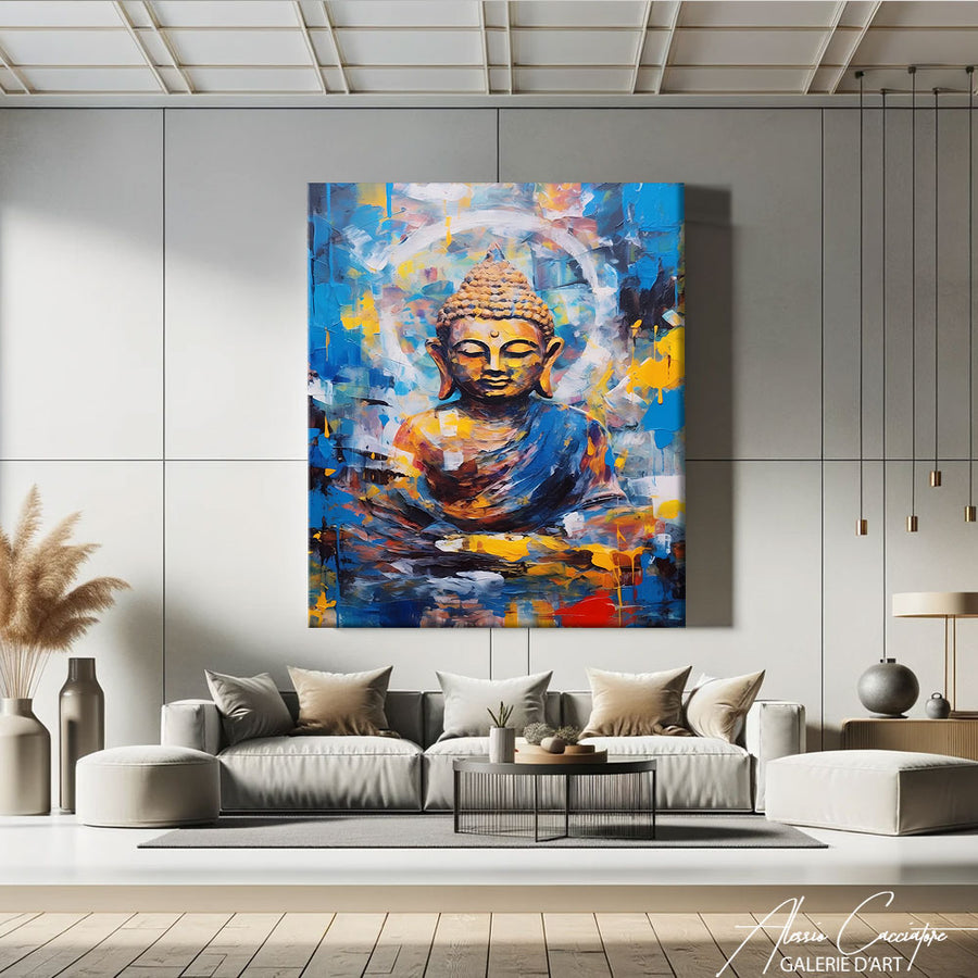 Tableau Bouddha Bleu – mise en situation