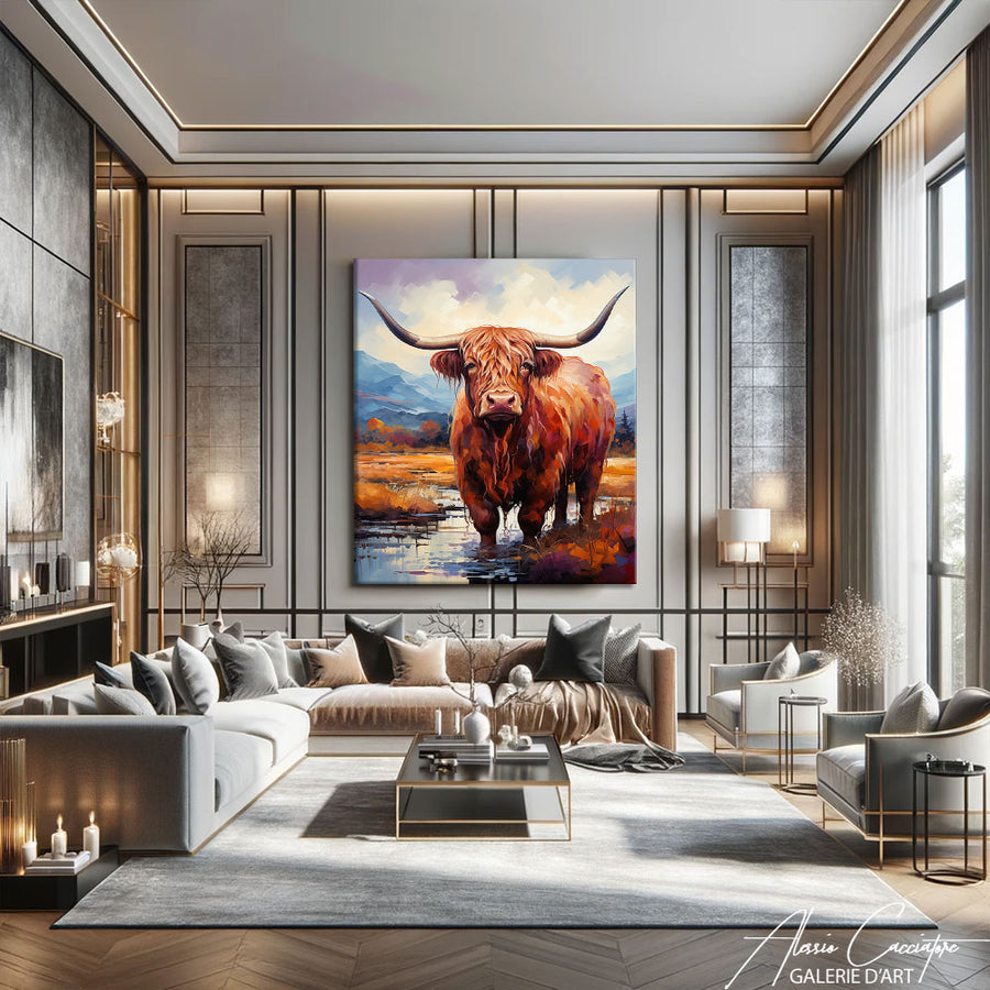 Tableau Vache Highland – mise en situation