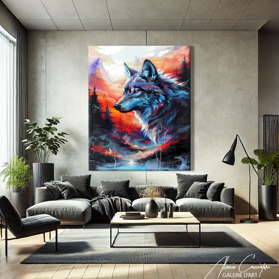 Cadre Tableau Loup – mise en situation