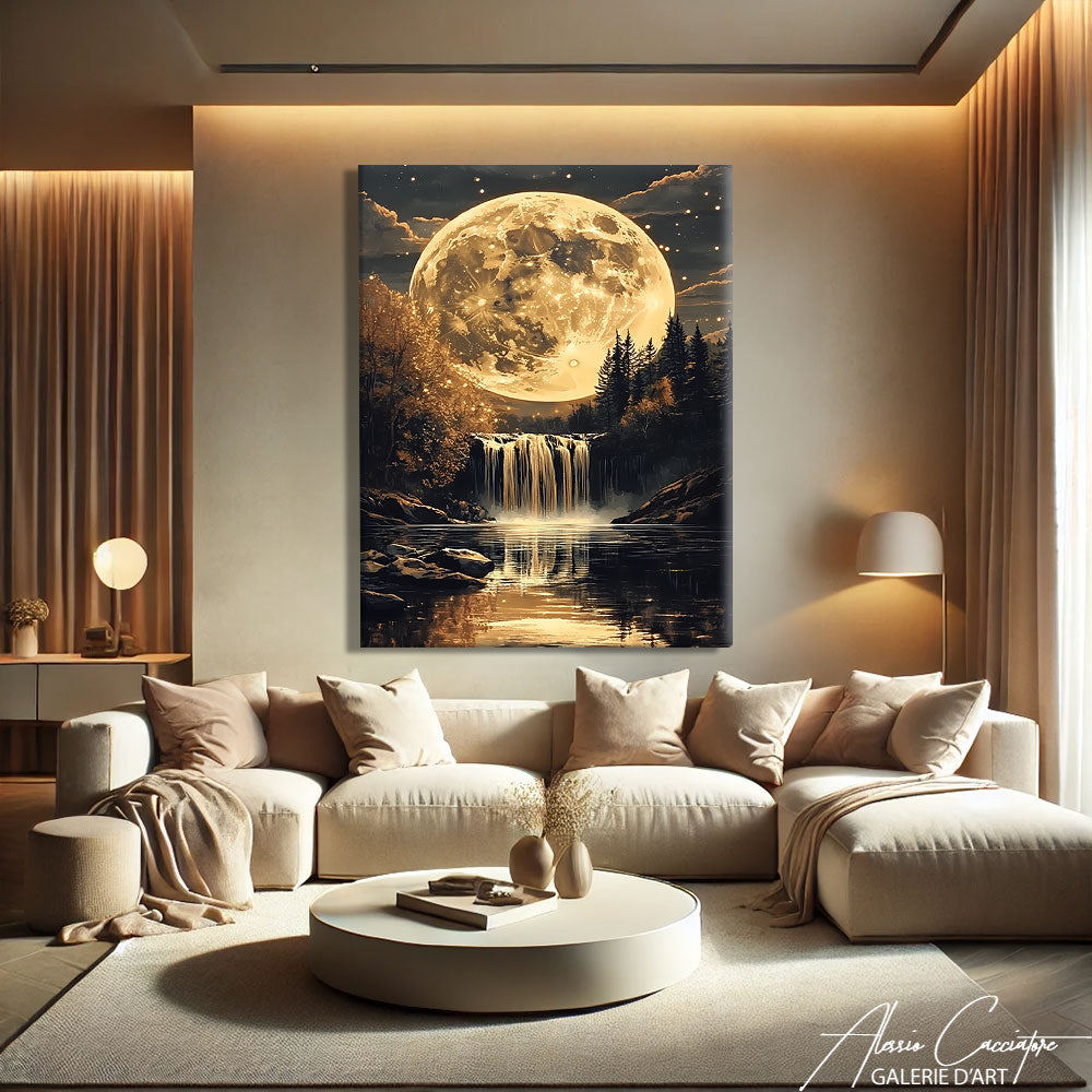 TABLEAU LUNE FORÊT