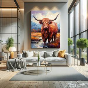 Peinture Vache Highland