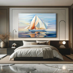 tableau bateau abstrait