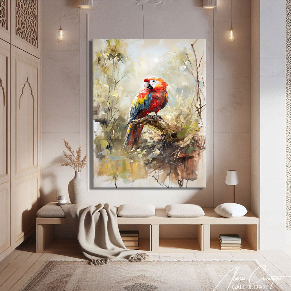 Peinture Perroquet Vintage