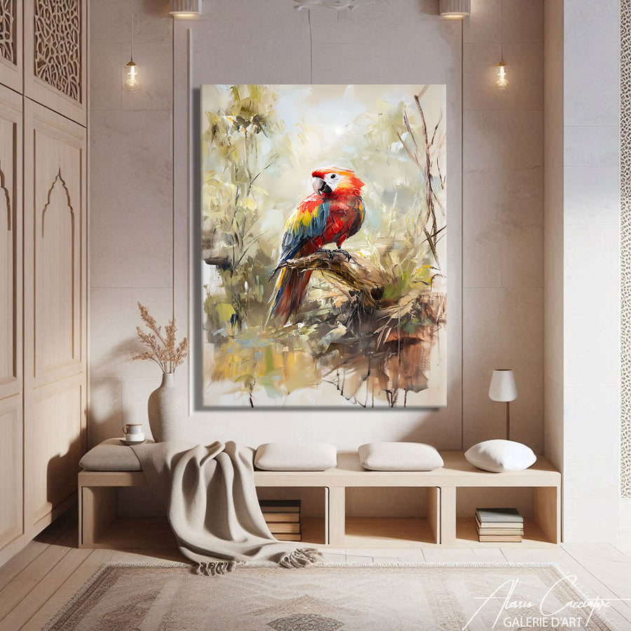Peinture Perroquet Vintage – mise en situation