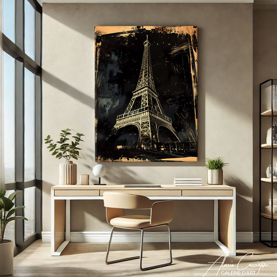 Tableau Tour Eiffel Vintage – mise en situation