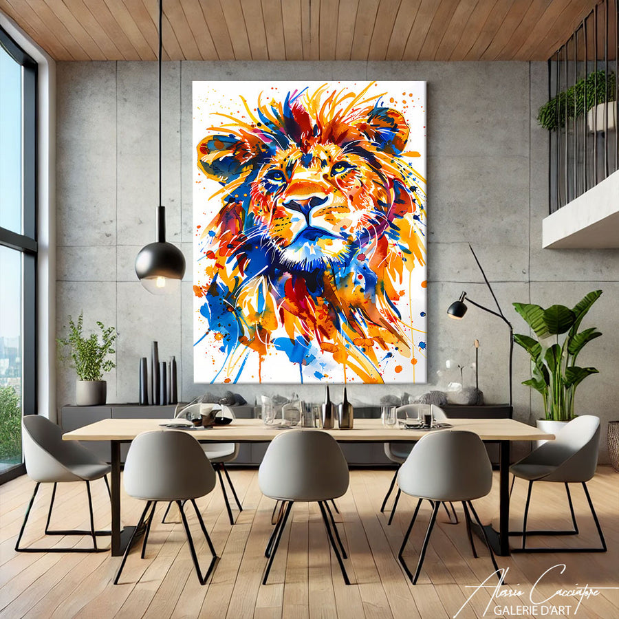 Tableau Décoration Lion – mise en situation