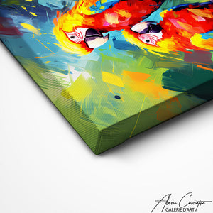 TABLEAU OISEAUX COLORÉS Alessio Cacciatore