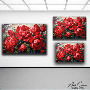 TABLEAU PIVOINES ROUGES Alessio Cacciatore
