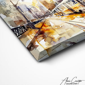 TABLEAU VILLE ABSTRAIT Alessio Cacciatore