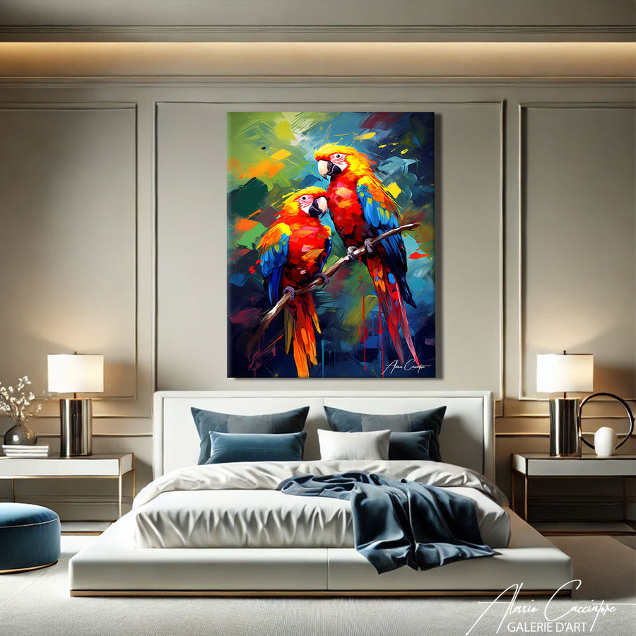 Peinture Oiseau Abstrait – mise en situation