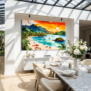 Affiche Paysage Tropical Peinture