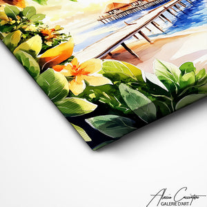 Art Mural Coucher De Soleil Sur La Plage