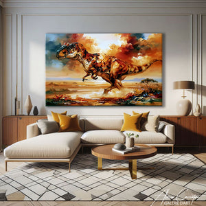 Peinture Toile Dinosaure