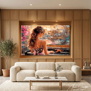 Peinture Femme Au Piano