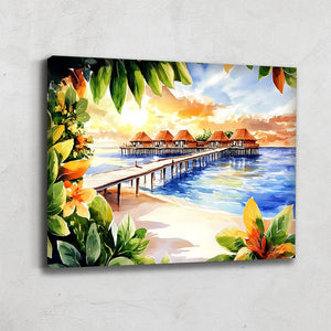 Tableau Coucher De Soleil Sur La Plage